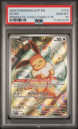2025 POKEMON SVP EN-SV BLACK STAR PROMO #173 EEVEE PSA 10 - Image 1