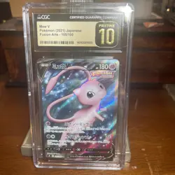 CGC 10 PRISTINE Mew V 105/100 Pokemon Fusion Arts 2021 Japanese - Image 1