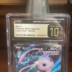 CGC 10 PRISTINE Mew V 105/100 Pokemon Fusion Arts 2021 Japanese - Image 4