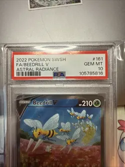 PSA 10 GEM MINT Beedrill V 161/189 Astral Radiance Alt Art Holo Pokemon Card - Image 2