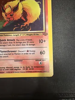 Pokemon TCG Flareon 3/64 Jungle Holo Rare Unlimited Card - Image 2