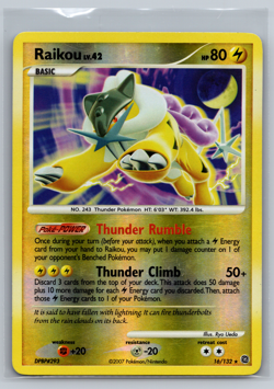 Raikou 16/132 Secret Wonders Reverse Holo Rare Pokemon Card LP - Image 1