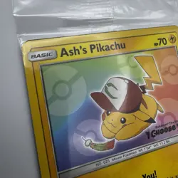 Brand New & Sealed Pokemon Card Ash's Pikachu SM108 TCG The Movie I Choose You - Image 5