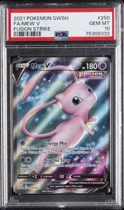 2021 POKEMON SWORD & SHIELD FUSION STRIKE #250 FULL ART/MEW V PSA 10 - Image 1