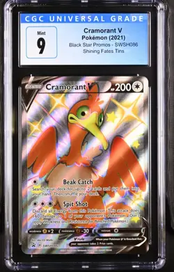 2021 Pokemon Cramorant V Black Star Promos SWSH086 Shining Fates Tin Mint 9 SP - Image 1
