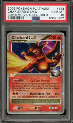 POKEMON SUPREME VICTORS CHARIZARD HOLO PSA 10 GEM MINT G LV X #143 ULTRA RARE - Image 1