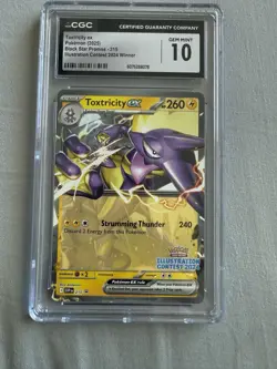 CGC 10 GEM MINT Toxtricity ex Illustration Contest 2024 Black Star Promo Pokemon - Image 1