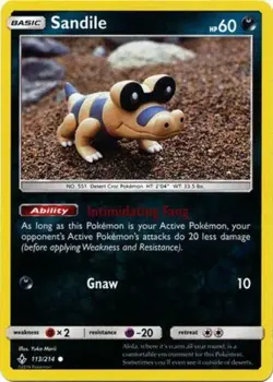 LP Pokemon Sandile - 113/214 - Common - Reverse Holo Lightly Played Unbroken Bon - Image 1