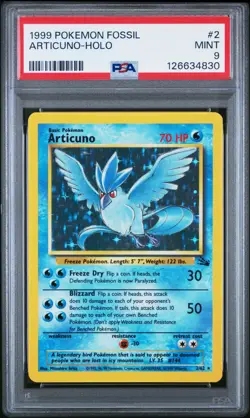 ARTICUNO Pokemon Fossil Holo 2/62 - PSA 9 - Image 1