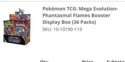 Pokemon Mega Evolution Phantasmal Flames Booster Box Factory Sealed -PRESALE- - Image 1