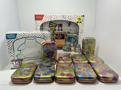 [E] Pokemon 151 Lot 32 PACKS | New Sealed | ETB, Poster, COMPLETE (10x) Mini Tin - Image 1