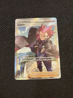 Pokemon Lance TCG Trainer Full Art Ultra Rare Holo Silver Tempest 192/195 - Image 1