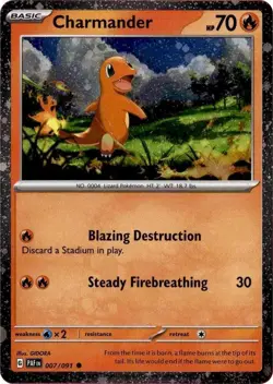 Charmander 007/091 - Cosmos Holo Promo - Paldean Fates Pokemon TCG NM/M - Image 1