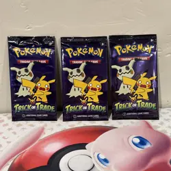 NEW-2023 Pokemon Trick or Trade 3 Card Mini Booster Lot-Factory Sealed-3 Packs - Image 1
