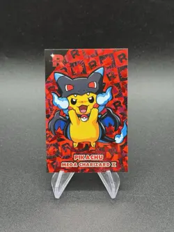 Poncho Pikachu Mega Charizard X Red Holo Pokemon Card Database Team Rocket Peru - Image 1