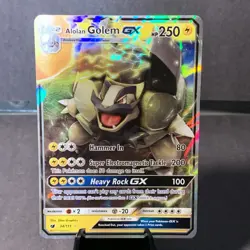 Pokemon TCG Alolan Golem GX 34/111 SM:Crimson Invasion Ultra Rare Holo Card - Image 1