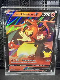 Pokemon Lance's Charizard V SWSH133 Jumbo Cards Holo W/ceramic 3Lb magnet Case - Image 2