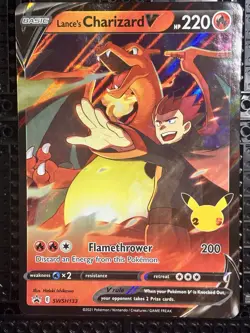 Pokemon Lance's Charizard V SWSH133 Jumbo Cards Holo W/ceramic 3Lb magnet Case - Image 4