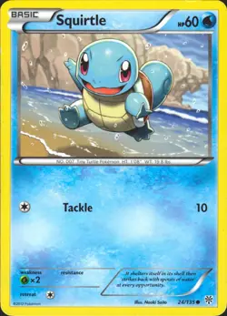 Squirtle 24/135 Common Plasma Storm Pokemon Card MP - Image 1