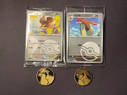 Pokemon TCG Pidgey & Pidgeotto Sealed Pokeball Card with Coin Set of 2 Chinese - Image 2