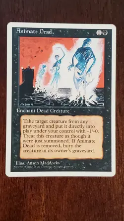 Animate Dead 4th Edition EX/LP #118 MTG Magic the Gathering Enchantment Uncommon - Image 5