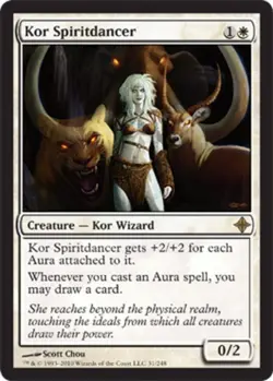 MTG Kor Spiritdancer, Rise of the Eldrazi, Heavily Played, English - Image 1