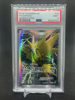 Pokemon TCG Zapdos XY Generations Full Art Ultra Rare Holo Card 29/83 PSA 9 Mint - Image 1