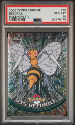 2000 Topps Chrome Pokemon T.V. Beedrill Holo #15 - PSA 10 (GEM MINT) - Image 1