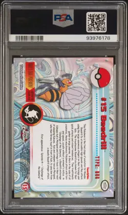 2000 Topps Chrome Pokemon T.V. Beedrill Holo #15 - PSA 10 (GEM MINT) - Image 2
