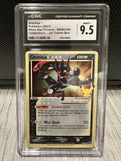 CGC 9.5 GRENINJA GOLD STAR SWSH144 CELEBRATIONS BLACK STAR PROMO POKEMON MINT BM - Image 1