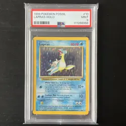 Pokemon - Fossil Set - Lapras - Holo - 1999 - 10/62 - PSA 9 - Mint - Image 1