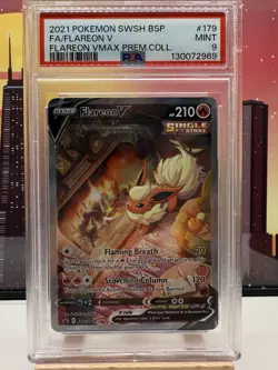 Pokemon TCG Flareon v Sword & Shield SWSH179 Holo Promo PSA 9 - Image 1