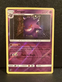 Gengar Reverse Holo 38/111 Pokemon Card 2017 Crimson Invasion LP - Image 1