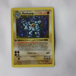 SHADOWLESS Machamp 8/102 - vintage HP Base Set 1999 Pokemon tcg Card - HD Photos - Image 1