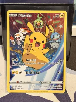 Pokemon Pikachu TCG SWSH020 Black Star Promo Holo Card Near Mint Condition - Image 2