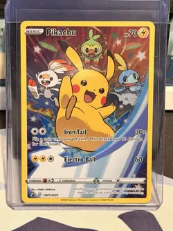 Pokemon Pikachu TCG SWSH020 Black Star Promo Holo Card Near Mint Condition - Image 5