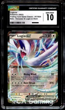 CGC 10 GEM MINT Lugia Ex 017/034 HOLO RARE Classic Collection Pokemon Card - Image 1