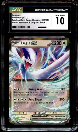 CGC 10 GEM MINT Lugia Ex 017/034 HOLO RARE Classic Collection Pokemon Card - Image 2