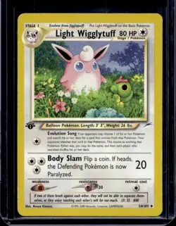 Pokemon Cards: Neo Destiny 1st Edition Uncommon: Light Wigglytuff 54/105 - Image 1