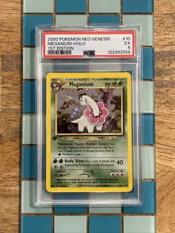 GRADED PSA 5 2000 Pokemon Neo Genesis Meganium-Holo 1st Edition #10 - Image 1
