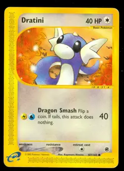 Pokemon DRATINI 107/165 - Expedition - HEAVY PLAY - Image 1