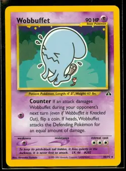 Pokemon WOBBUFFET 35/75 Neo Discovery - RARE - NEAR MINT/MINT - Image 1