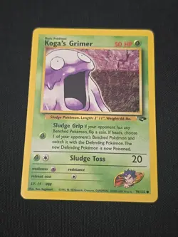 Koga's Grimer 78/132 Gym Challenge Regular WOTC Vintage 2000 Pokemon TCG LP - Image 1