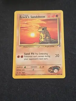 Brock's Sandshrew 072/132 Gym Heroes Regular Wotc Vintage 2000 Pokemon TCG LP - Image 1