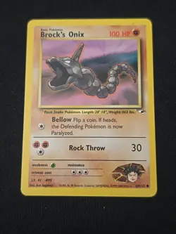 Brock's Onix 069/132 Gym Heroes Regular WOTC Vintage 2000 Pokemon TCG LP - Image 1
