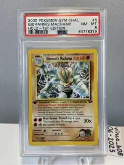 Pokemon PSA 8 Giovanni's Machamp Holo 1st Edition Gym Challenge - Image 1