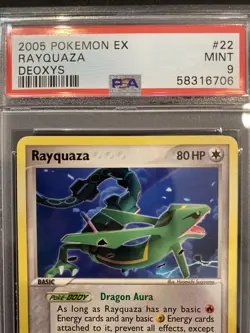 Pokemon TCG Rayquaza EX Deoxys 22/107 Regular Rare PSA MINT 9 - Image 1