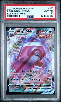 2021 POKEMON SWORD & SHIELD FUSION STRIKE #157 FULL ART/GENGAR VMAX PSA 10 - Image 1
