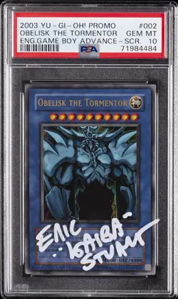 2003 YU-GI-OH! PROMO #002 OBELISK THE TORMENTOR PSA 10 - Image 1