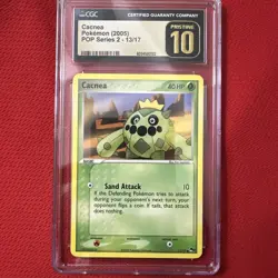 Cacnea CGC Pristine 10 POP Series 2 13/17 Pokemon Card 2005 - Image 1